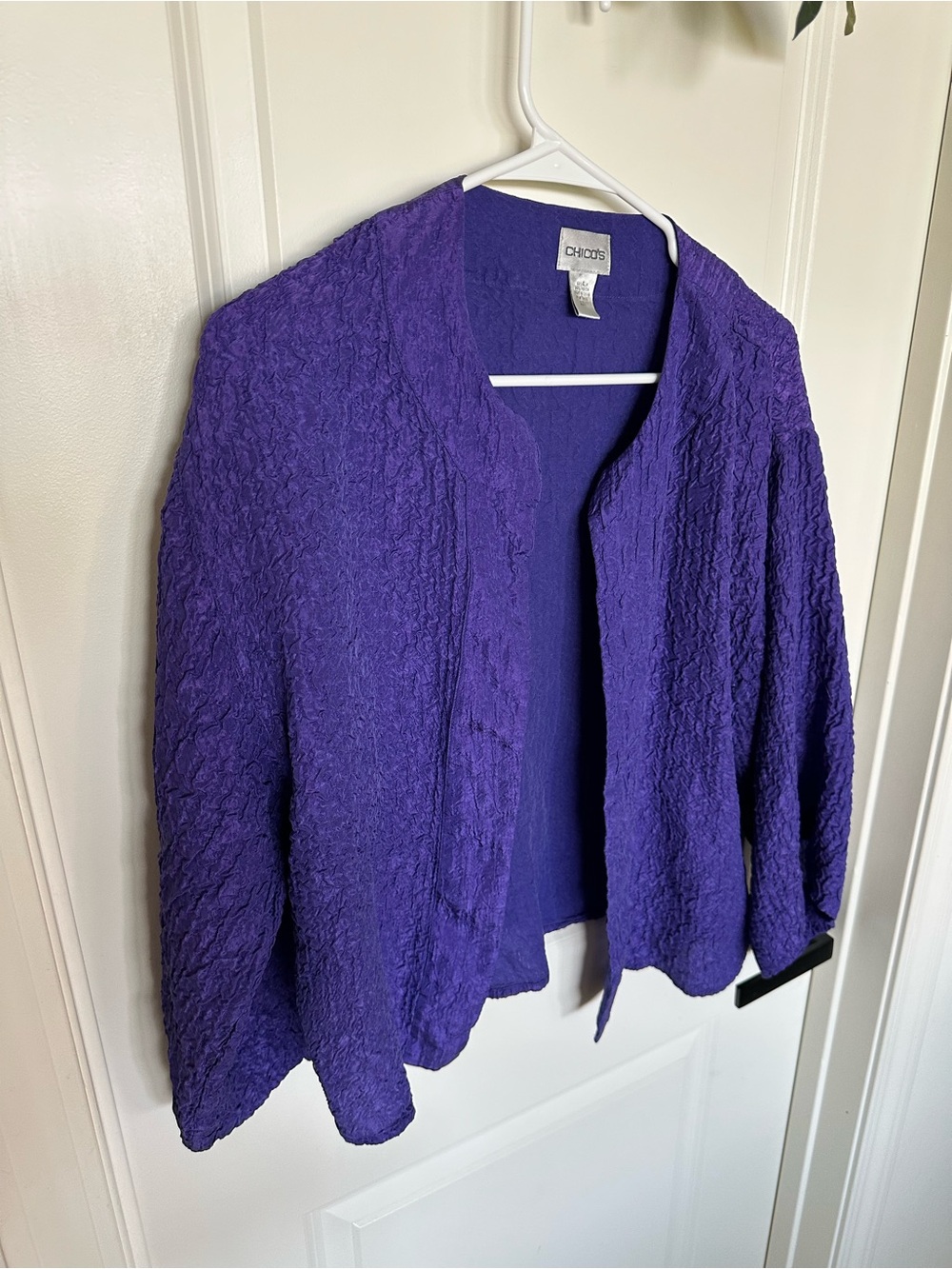 Chico’s Vintage Silk Blend Purple Cardigan Quiet Luxury Cottagecore